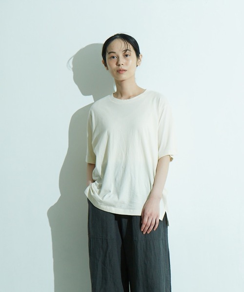 IKKUNA(イクナ)の「oversized t-shirt I(Tシャツ/カットソー・レディース・グリーン系その他/キナリ/ライラック・1)」の2枚目の写真