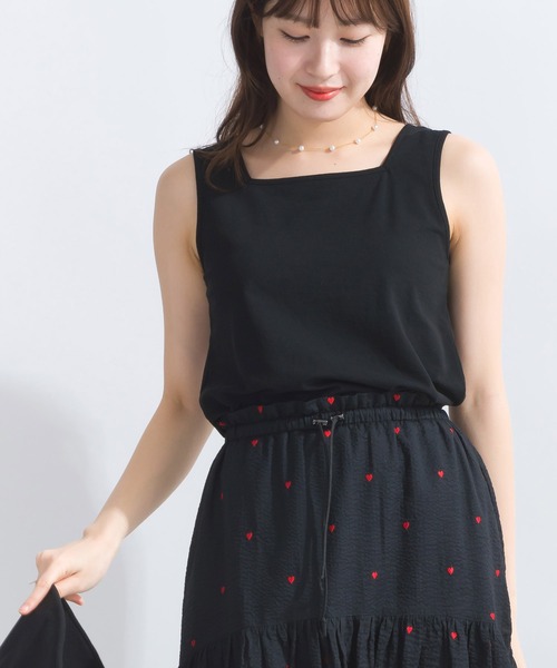 PICCIN（ピッチン）の「スラブ地前後2WAYタンクトップ（タンクトップ・レディース・グレー/ブラック/カーキ/オフホワイト・M）」の2枚目の写真