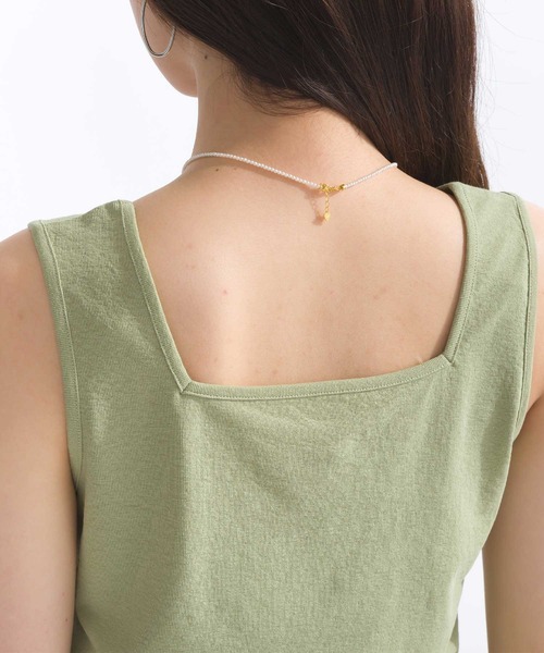 PICCIN（ピッチン）の「スラブ地前後2WAYタンクトップ（タンクトップ・レディース・グレー/ブラック/カーキ/オフホワイト・M）」の15枚目の写真