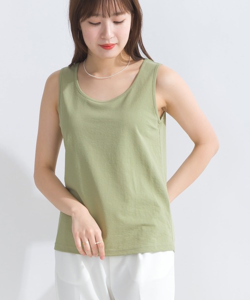 PICCIN（ピッチン）の「スラブ地前後2WAYタンクトップ（タンクトップ・レディース・グレー/ブラック/カーキ/オフホワイト・M）」の7枚目の写真