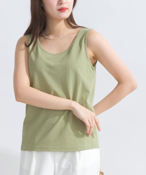 PICCIN（ピッチン）の「スラブ地前後2WAYタンクトップ（タンクトップ・レディース・グレー/ブラック/カーキ/オフホワイト・M）」の10枚目の写真