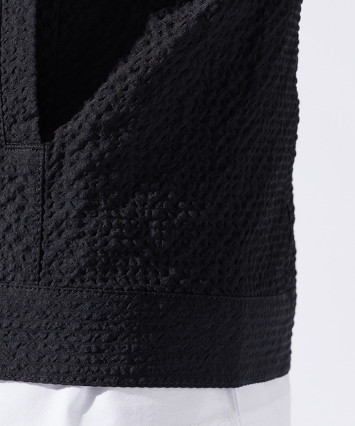 ABAHOUSE GRAY（アバハウスグレイ）の「【QuicDry / セットアップ対応】オニサッカー ライダーズジャケット / ブルゾン（ブルゾン・メンズ・ブラック/カーキ/ネイビー・46/48/50）」の10枚目の写真