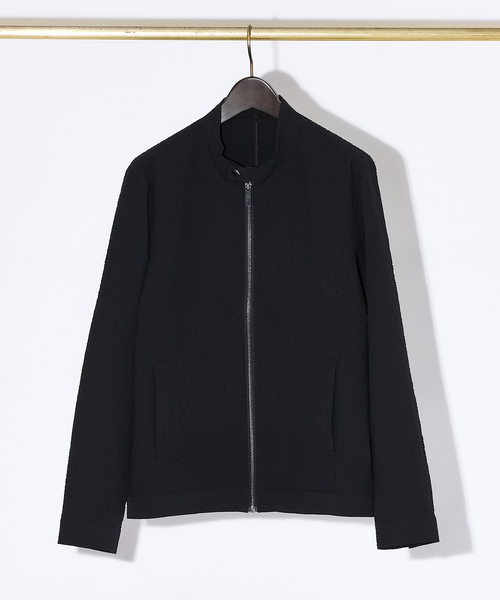 ABAHOUSE GRAY（アバハウスグレイ）の「【QuicDry / セットアップ対応】オニサッカー ライダーズジャケット / ブルゾン（ブルゾン・メンズ・ブラック/カーキ/ネイビー・46/48/50）」の15枚目の写真