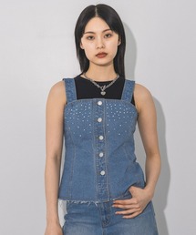 PAGEBOY | ラインストーンデニムビスチェ(ベスト)