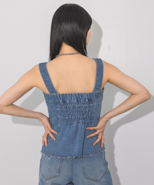 PAGEBOY（ページボーイ）の「ラインストーンデニムビスチェ（ベスト・レディース・ブルー/ブラック・FREE）」の13枚目の写真