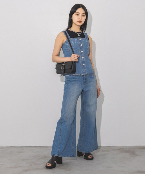 PAGEBOY（ページボーイ）の「ラインストーンデニムビスチェ（ベスト・レディース・ブルー/ブラック・FREE）」の14枚目の写真