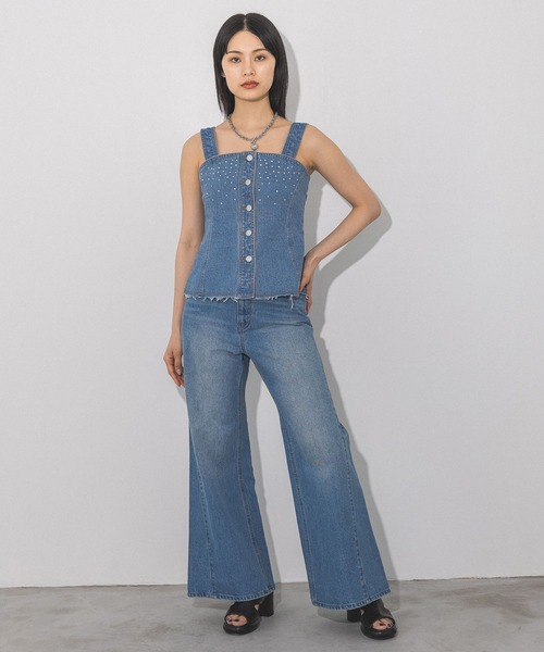 PAGEBOY（ページボーイ）の「ラインストーンデニムビスチェ（ベスト・レディース・ブルー/ブラック・FREE）」の16枚目の写真