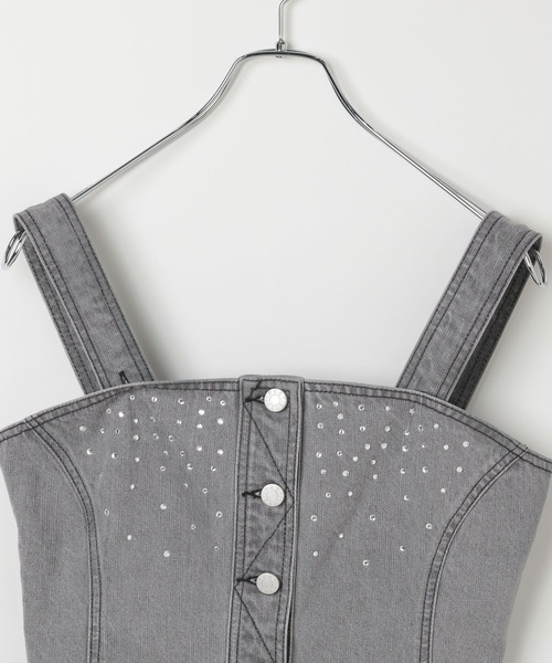PAGEBOY（ページボーイ）の「ラインストーンデニムビスチェ（ベスト・レディース・ブルー/ブラック・FREE）」の19枚目の写真