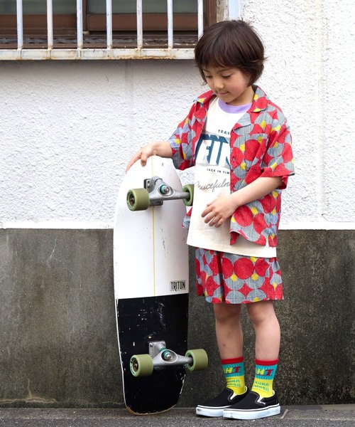 BIG FIELD（ビッグフィールド）の「総柄ショーツ（80～150cm）（その他パンツ・キッズ・レッド/チャコール/ネイビー/ライトブルー・90/95/100/110/120/130/140/150/80）」の4枚目の写真