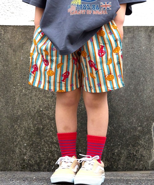 BIG FIELD（ビッグフィールド）の「総柄ショーツ（80～150cm）（その他パンツ・キッズ・レッド/チャコール/ネイビー/ライトブルー・90/95/100/110/120/130/140/150/80）」の2枚目の写真