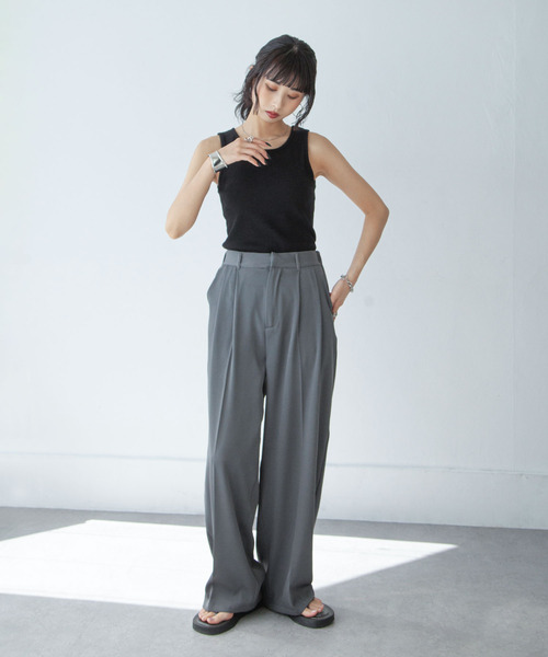 Chillfar(チルファー)の「カップ付き デイリーカラータンク(タンクトップ・レディース・オートミール/ブラック系/ホワイト/ブラウン/ブラック/グレイッシュベージュ/アイボリー/ブラウン系/グレー/グレー系・FREE)」の12枚目の写真