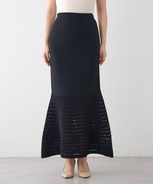 Whim Gazette（ウィムガゼット）の「ニットタックフレアスカート