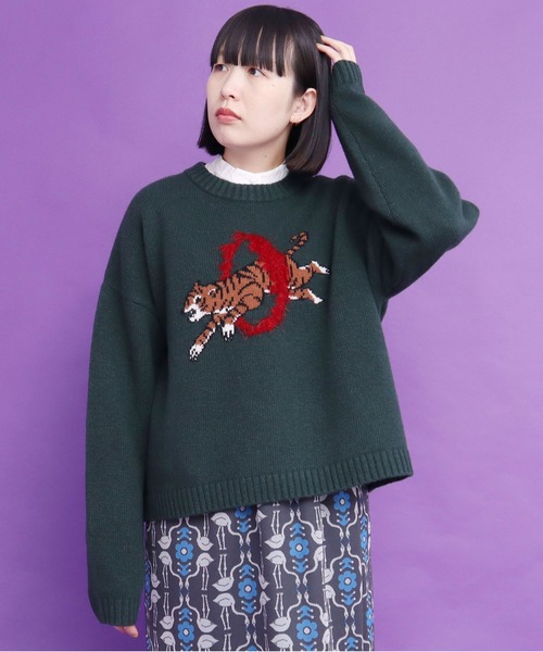 didizizi（ディディジジ）の「CIRCUSインターシャ　PO（ニット/セーター・レディース・ピンク/グリーン/その他・FREE）」の2枚目の写真