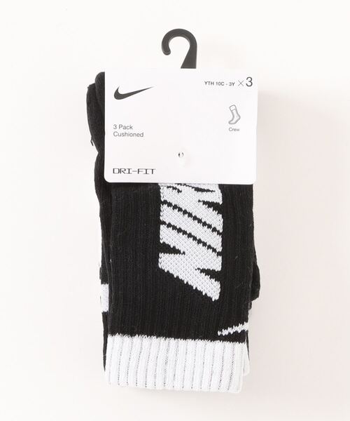 NIKE(ナイキ)の「NIKE NHN HBR SPORT 3PK CREW(ソックス/靴下・キッズ・ブラック・14-16cm/17-20.5cm)」の1枚目の写真