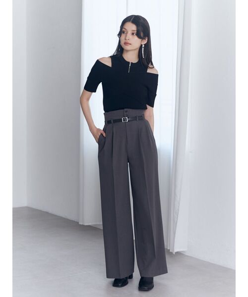 MURUA（ムルーア）の「ジップカシュクールニット（ニット/セーター・レディース・ブルー/オレンジ/ブラック/ベージュ・FREE）」の12枚目の写真