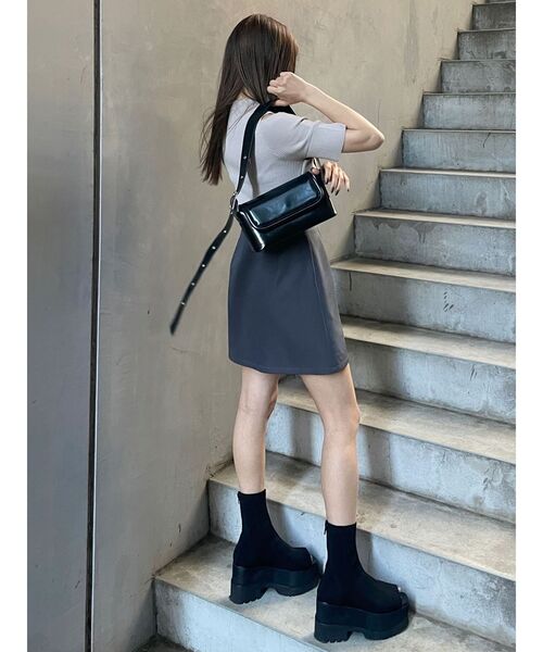 MURUA（ムルーア）の「ジップカシュクールニット（ニット/セーター・レディース・ブルー/オレンジ/ブラック/ベージュ・FREE）」の21枚目の写真