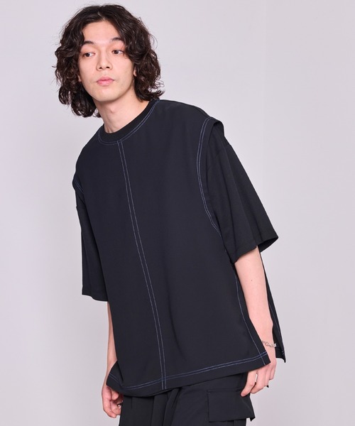 JUNRED（ジュンレッド）の「【 セットアップ対応 】ドレープツイルアジャストスリットベスト（ベスト・メンズ・ネイビー/ブラック・L/M/S）」の22枚目の写真