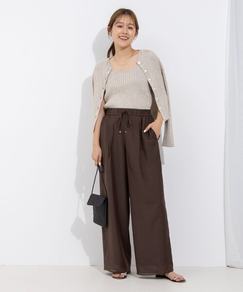 NOLLEY’S（ノーリーズ）の「ウォッシャブルスパンローンイージーワイドパンツ（その他パンツ・レディース・ピンク/ブラウン・38/36）」の22枚目の写真