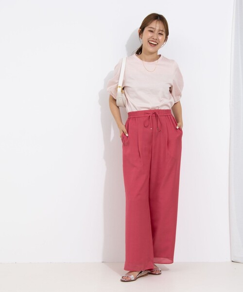 NOLLEY’S（ノーリーズ）の「ウォッシャブルスパンローンイージーワイドパンツ（その他パンツ・レディース・ピンク/ブラウン・38/36）」の17枚目の写真