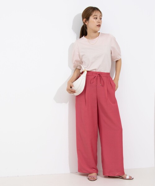 NOLLEY’S（ノーリーズ）の「ウォッシャブルスパンローンイージーワイドパンツ（その他パンツ・レディース・ピンク/ブラウン・38/36）」の15枚目の写真