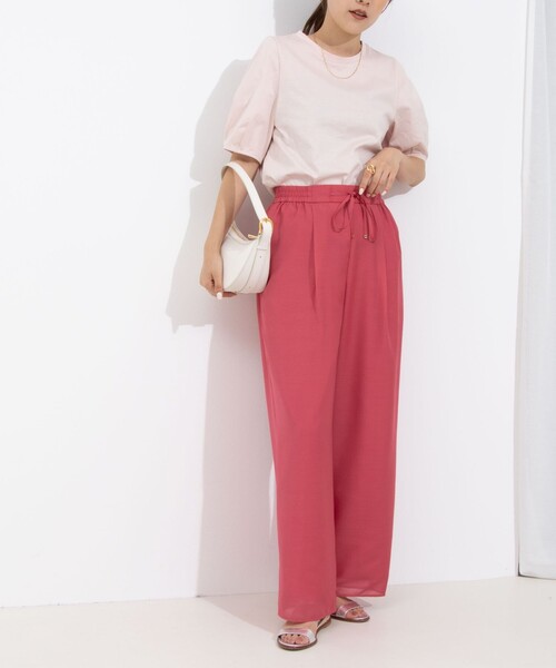 NOLLEY’S（ノーリーズ）の「ウォッシャブルスパンローンイージーワイドパンツ（その他パンツ・レディース・ピンク/ブラウン・38/36）」の14枚目の写真