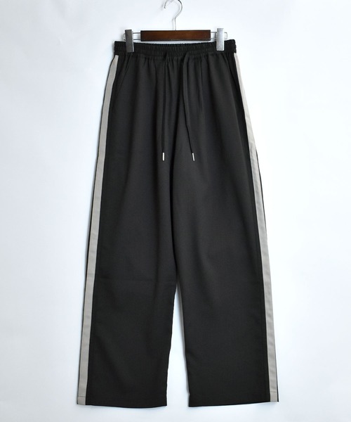 おしゃれスタ(オシャレスタ)の「リネンライク サイドライン ルーズ スラックス【IR】 レディース メンズ(スラックス・メンズ・ブラック/チャコールグレー/グレイッシュベージュ・L/M/XL)」の12枚目の写真