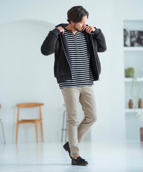 Magine(マージン)の「mlt4788-Border Pattern Span Fraise Long Sleeve Cut Sew ロンT(Tシャツ/カットソー・メンズ・ブラック×ホワイト/ブラック×グレー/グレー×ホワイト・44/46/48)」の16枚目の写真