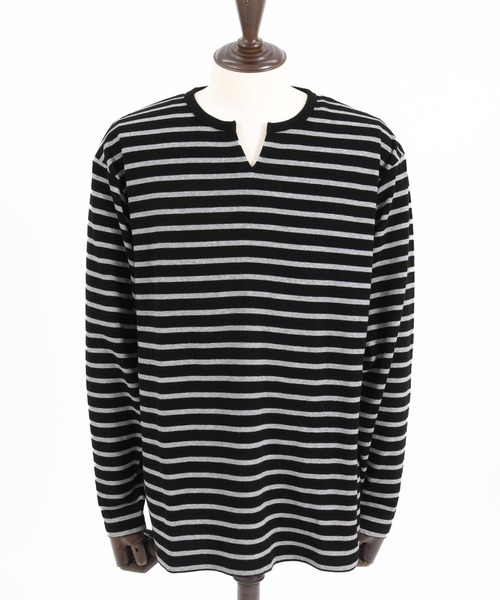 Magine(マージン)の「mlt4788-Border Pattern Span Fraise Long Sleeve Cut Sew ロンT(Tシャツ/カットソー・メンズ・ブラック×ホワイト/ブラック×グレー/グレー×ホワイト・44/46/48)」の21枚目の写真