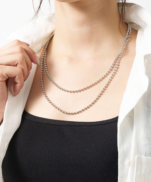 collex（コレックス）の「【dignif】【金属アレルギー対応】ボールチェーンネックレス3mm（ネックレス・レディース・シルバー/ゴールド・フリー）」の4枚目の写真