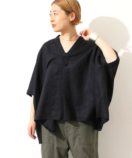 40リネンワッシャー Vスキッパーシャツ journal standard luxe｜40リネンワッシャー Vスキッパーシャツ