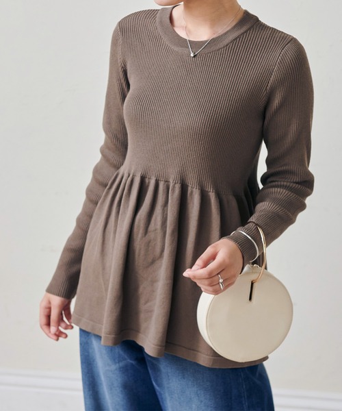 Rene ルネ　ペプラムニット リブ切替ペプラムニット - ベルーナ【公式】