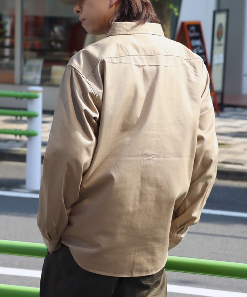 Dickies（ディッキーズ）の「【GENUINE DICKIES/ジェニュインディッキーズ】TCツイル ロゴ刺繍 ロングスリーブワークシャツ（シャツ/ブラウス・メンズ・ベージュ/ブラック/インディゴブルー/ブルー系その他・M/L/LL）」の13枚目の写真