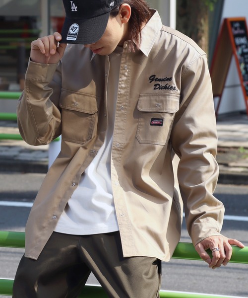 Dickies（ディッキーズ）の「【GENUINE DICKIES/ジェニュインディッキーズ】TCツイル ロゴ刺繍 ロングスリーブワークシャツ（シャツ/ブラウス・メンズ・ベージュ/ブラック/インディゴブルー/ブルー系その他・M/L/LL）」の12枚目の写真