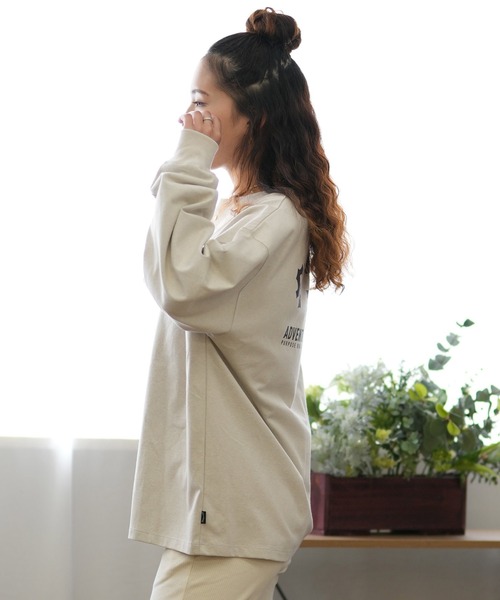 BILLABONG(ビラボン)の「BILLABONG/ビラボン ロンT バックプリント ルーズシルエット BE014-058(Tシャツ/カットソー・レディース・ホワイト/スミクロ・M/L)」の4枚目の写真