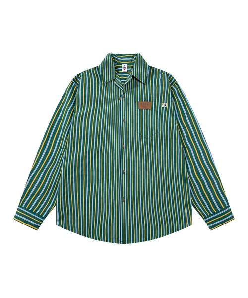 希少 総柄シャツ ノーカラー レトロ アート デザイン 雰囲気 珍品 古着 古着 60s damon イエロー × グレー トリックアート 総柄 開襟