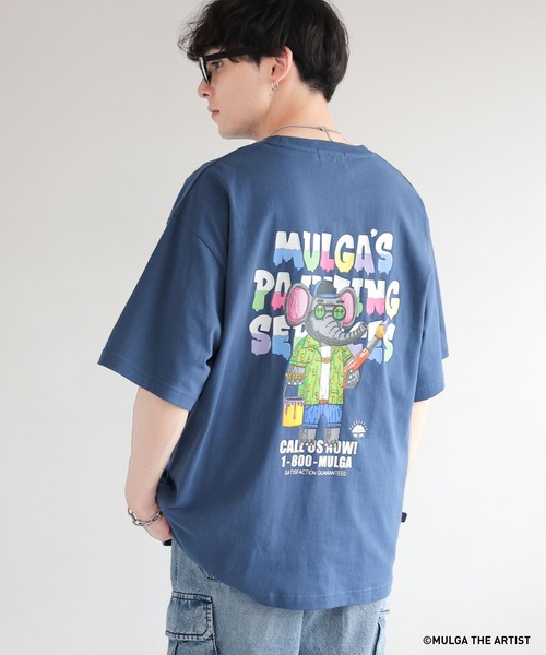 MULGA（モルガ）の「【MULGA THE LIFE】コラボ/バックプリントオーバーサイズTシャツ（Tシャツ/カットソー・メンズ・ブラック/グリーン系その他/ホワイト/ブルー・SMALL/MEDIUM/LARGE）」の4枚目の写真