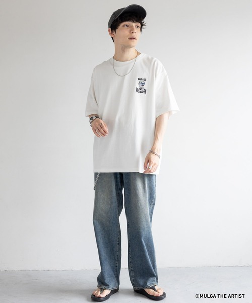 MULGA（モルガ）の「【MULGA THE LIFE】コラボ/バックプリントオーバーサイズTシャツ（Tシャツ/カットソー・メンズ・ブラック/グリーン系その他/ホワイト/ブルー・SMALL/MEDIUM/LARGE）」の12枚目の写真