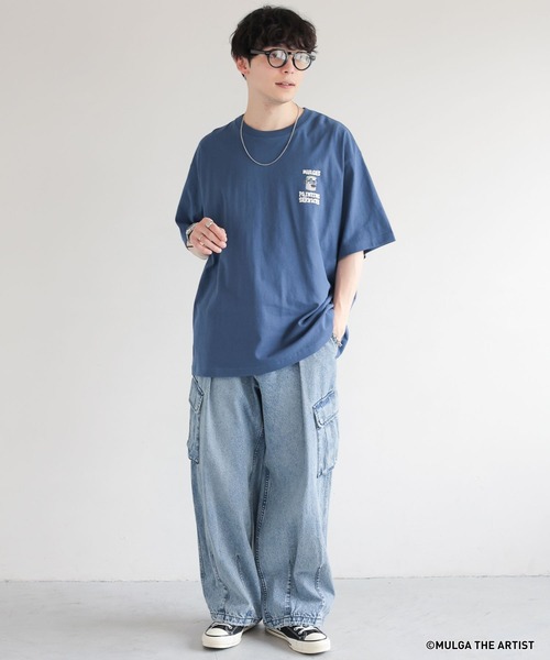 MULGA（モルガ）の「【MULGA THE LIFE】コラボ/バックプリントオーバーサイズTシャツ（Tシャツ/カットソー・メンズ・ブラック/グリーン系その他/ホワイト/ブルー・SMALL/MEDIUM/LARGE）」の22枚目の写真