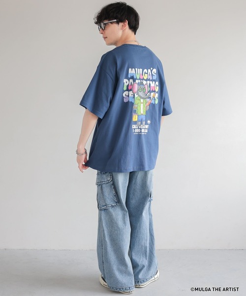 MULGA（モルガ）の「【MULGA THE LIFE】コラボ/バックプリントオーバーサイズTシャツ（Tシャツ/カットソー・メンズ・ブラック/グリーン系その他/ホワイト/ブルー・SMALL/MEDIUM/LARGE）」の21枚目の写真