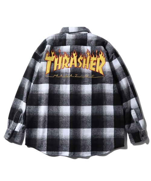 THRASHER(スラッシャー)の「【THRASHER/スラッシャー】バックロゴデザイン ビッグシルエット ネルシャツ(シャツ/ブラウス・メンズ・ブラウン/ブラック・M/L/XL)」の19枚目の写真