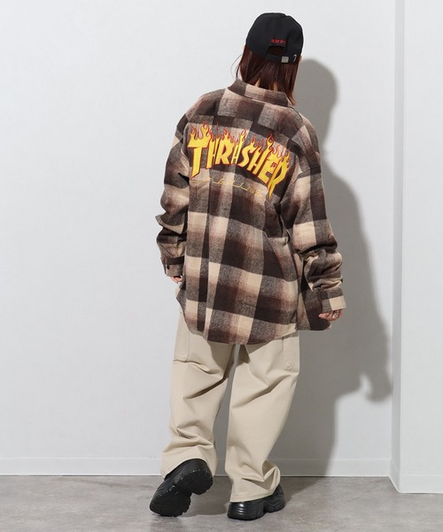 THRASHER(スラッシャー)の「【THRASHER/スラッシャー】バックロゴデザイン ビッグシルエット ネルシャツ(シャツ/ブラウス・メンズ・ブラウン/ブラック・M/L/XL)」の17枚目の写真