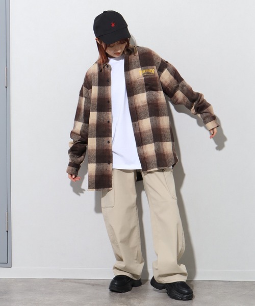 THRASHER(スラッシャー)の「【THRASHER/スラッシャー】バックロゴデザイン ビッグシルエット ネルシャツ(シャツ/ブラウス・メンズ・ブラウン/ブラック・M/L/XL)」の16枚目の写真