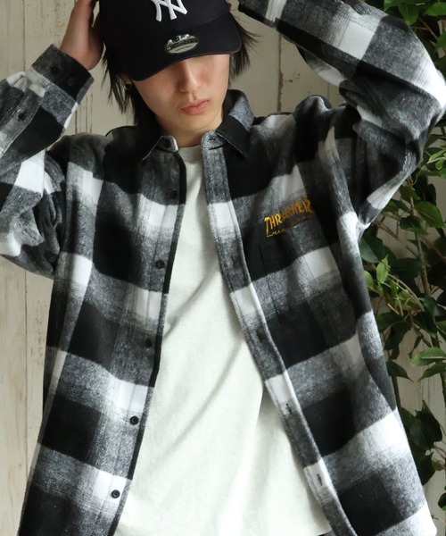 THRASHER(スラッシャー)の「【THRASHER/スラッシャー】バックロゴデザイン ビッグシルエット ネルシャツ(シャツ/ブラウス・メンズ・ブラウン/ブラック・M/L/XL)」の5枚目の写真