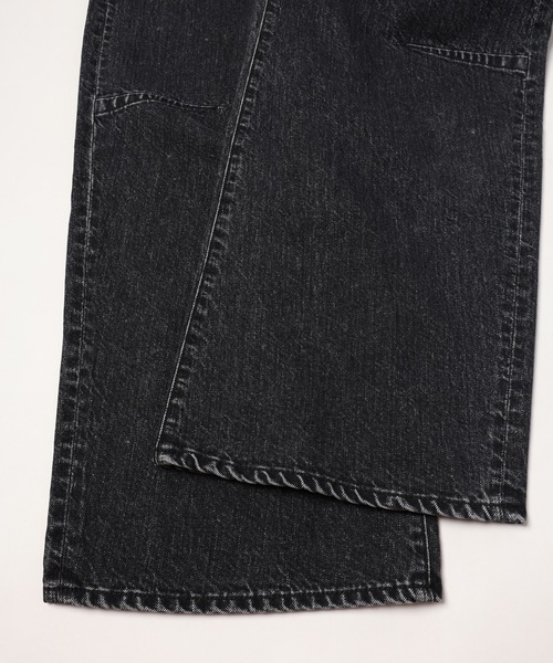 JIEDA(ジエダ)の「SKIRT DENIM PANTS(デニムパンツ・メンズ・ブラック/インディゴブルー・1/2)」の5枚目の写真
