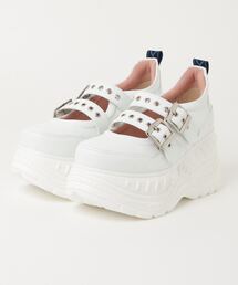 ヨースケYOSUKEウィメンズ厚底ダブルハトメベルティッドスニーカー4460002