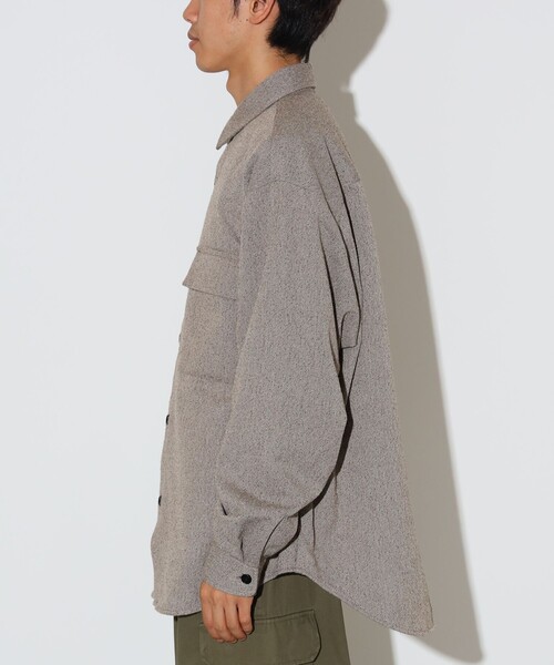 BEAMS HEART(ビームスハート)の「ポリネップ CPO シャツ(シャツ/ブラウス・メンズ・ライトブラウン/ベージュ・MEDIUM/LARGE/SMALL)」の7枚目の写真