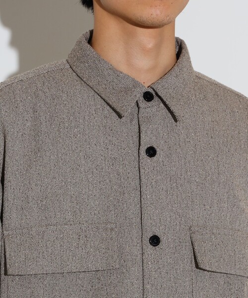 BEAMS HEART(ビームスハート)の「ポリネップ CPO シャツ(シャツ/ブラウス・メンズ・ライトブラウン/ベージュ・MEDIUM/LARGE/SMALL)」の9枚目の写真