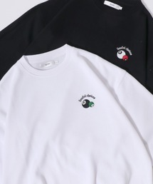 SITRY Billiards Pattern Design Sweat Shirt/別注 オーバーサイズ ビリヤード ワンポイント刺繍 袖プリント バックプリント 裏起毛 スウェット トレーナー