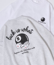 SITRY Billiards Pattern Design Sweat Shirt/別注 オーバーサイズ ビリヤード ワンポイント刺繍 袖プリント バックプリント 裏起毛 スウェット トレーナー