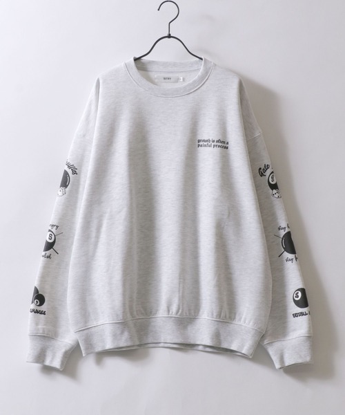SITRY(シトリー)の「SITRY Billiards Pattern Design Sweat Shirt/別注 オーバーサイズ ビリヤード ワンポイント刺繍 袖プリント バックプリント 裏起毛 スウェット トレーナー(スウェット・メンズ・ブラック/グレー系その他/ブラック系その他2/アッシュグレー/ブラック系その他/ホワイト系その他2/ブラック系その他3/グレー系その他2/グレー系その他3/ホワイト/ホワイト系その他/ホワイト系その他3・M/L/XL)」の20枚目の写真